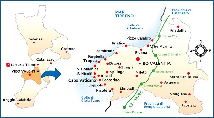 Mappa della Costa degli Dei